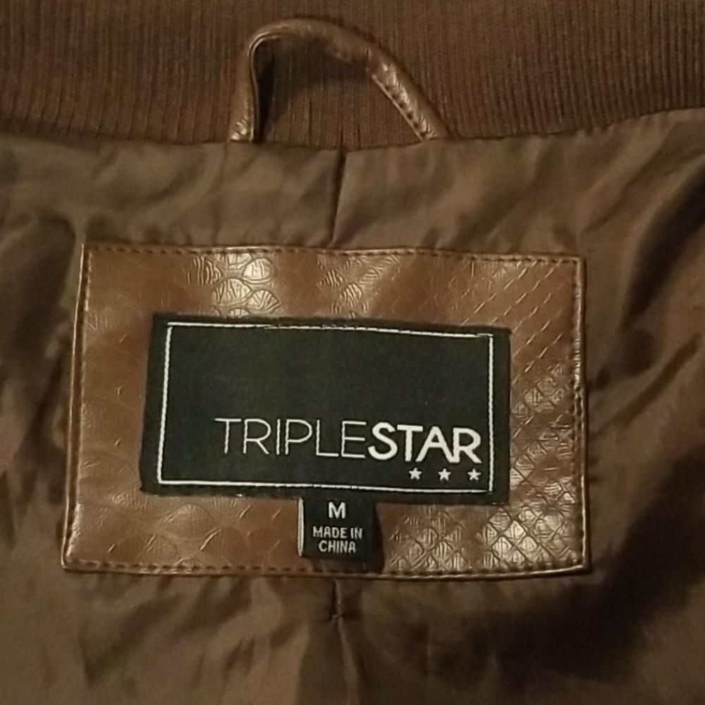 Brown plether zipper jacket - Picture 3 of 7